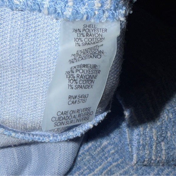 Calvin Klein Size 12 Cap Sleeve Tweed Sheath Dress Serene Blue Womens EUC Zip - Picture 5 of 10